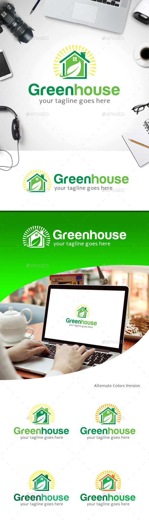 GraphicRiver Green House Logo 11247637 GraphicRiver Green House Logo 11247637