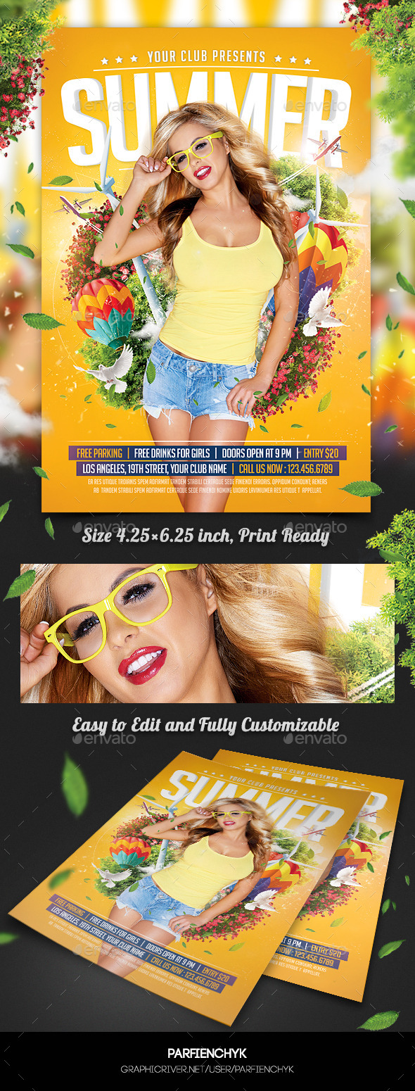 Summer Party Flyer Template (Clubs & Parties)