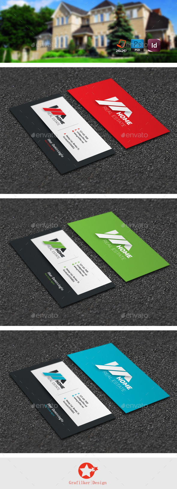 Real Estate Business Card Templates (Corporate)