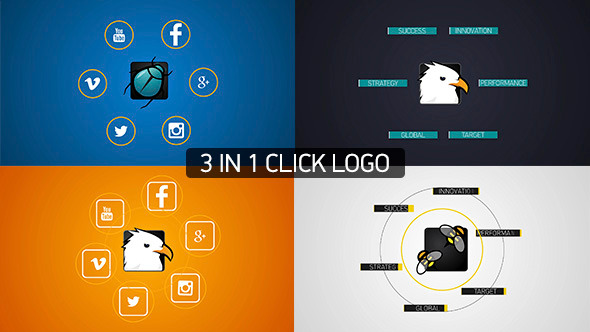 Free download Click Logo Set (3 in 1) nulled Videohive