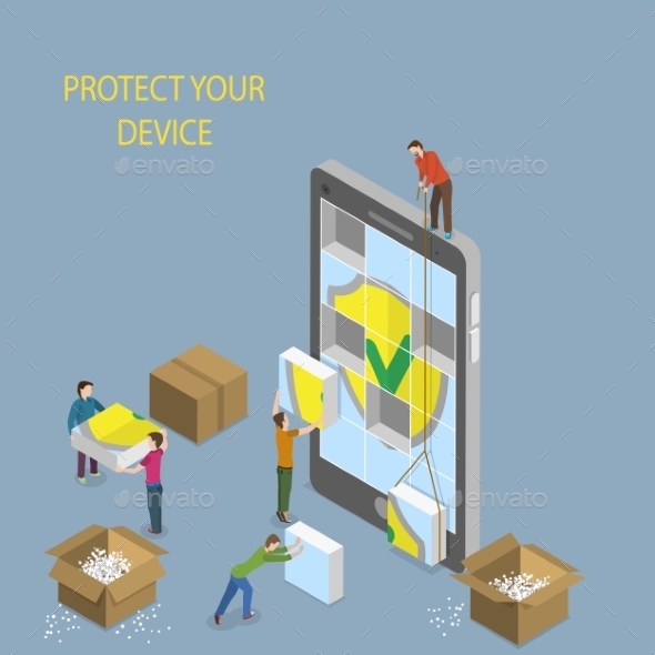GraphicRiver Mobile Device Protection Concept Illustration 11252041 GraphicRiver Mobile Device Protection Concept Illustration 11252041