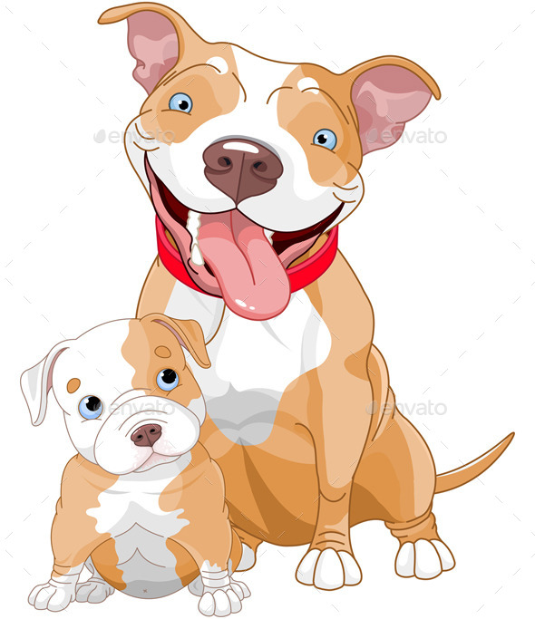 GraphicRiver Pit-Bull Mother and Cub 11252891 GraphicRiver Pit-Bull Mother and Cub 11252891