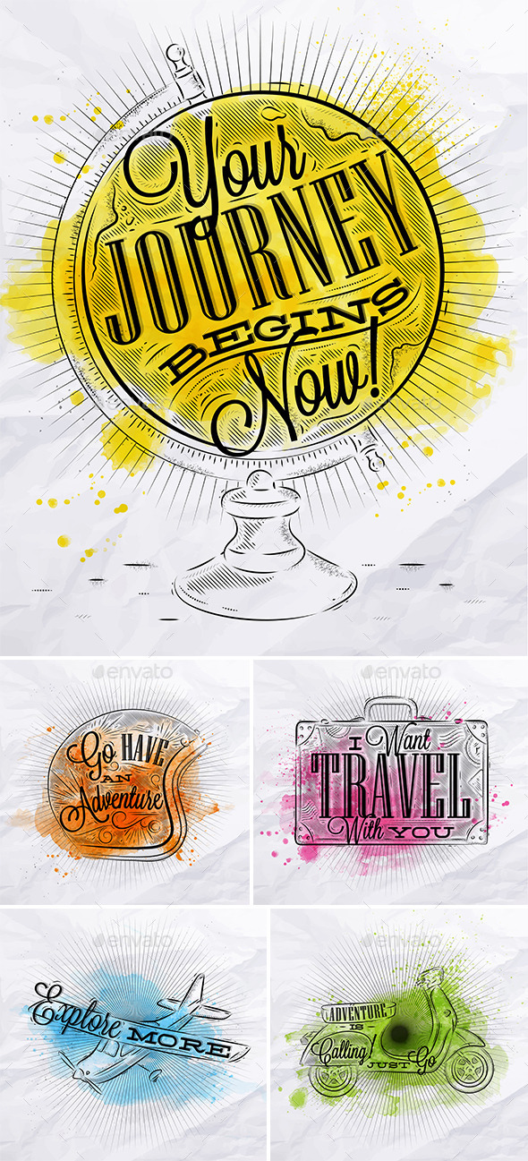 GraphicRiver Poster Journey Watercolor 11253327 GraphicRiver Poster Journey Watercolor 11253327