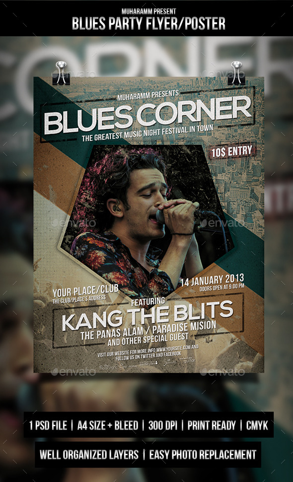 GraphicRiver Blues Party Flyer Poster 11253399 GraphicRiver Blues Party Flyer Poster 11253399