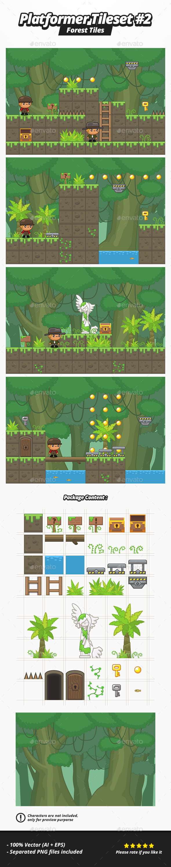 GraphicRiver Platformer Tileset #2 Forest 11254967 GraphicRiver Platformer Tileset #2 Forest 11254967