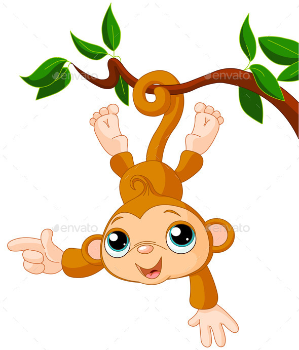 GraphicRiver Baby Monkey on a Tree 11254975 GraphicRiver Baby Monkey on a Tree 11254975