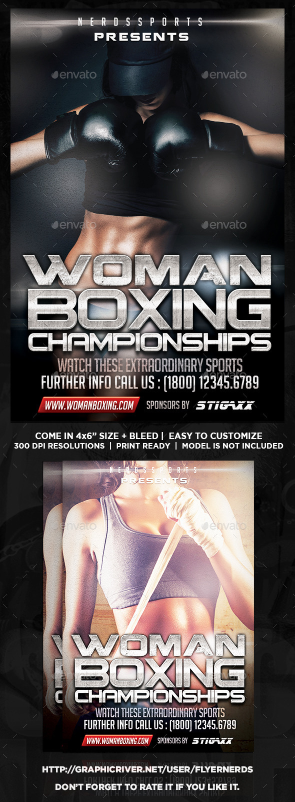 GraphicRiver Woman Boxing Championships Sports Flyer 11255518 GraphicRiver Woman Boxing Championships Sports Flyer 11255518