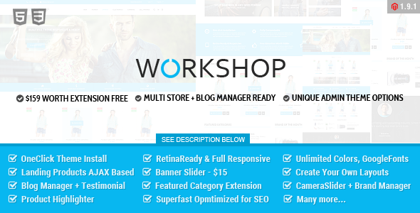 Workshop Responsive & Retina Ready Magento Theme