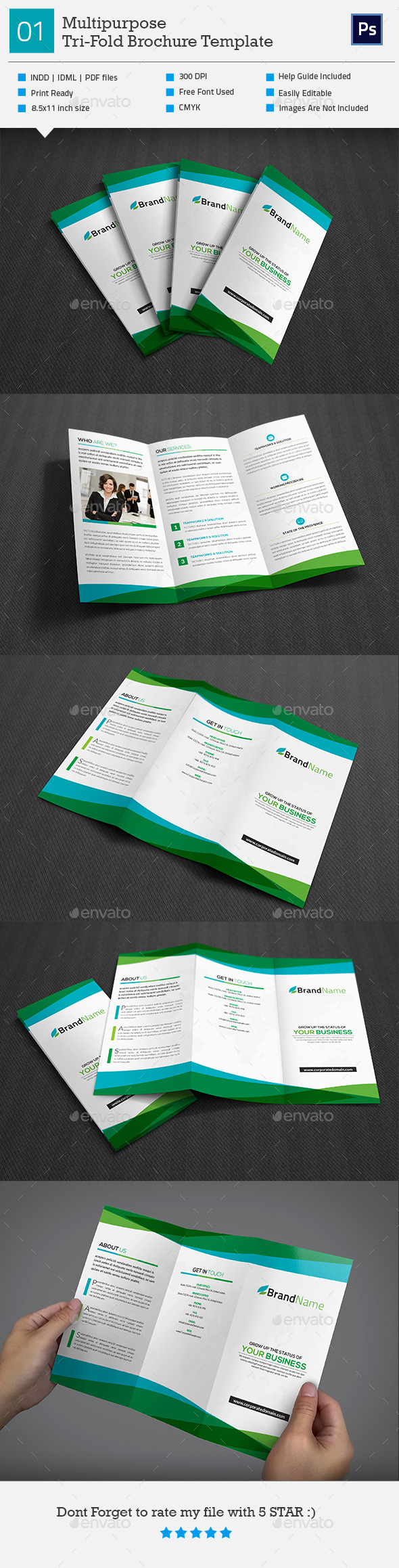 GraphicRiver Multipurpose Tri-Fold Brochure V1 11256061 GraphicRiver Multipurpose Tri-Fold Brochure V1 11256061
