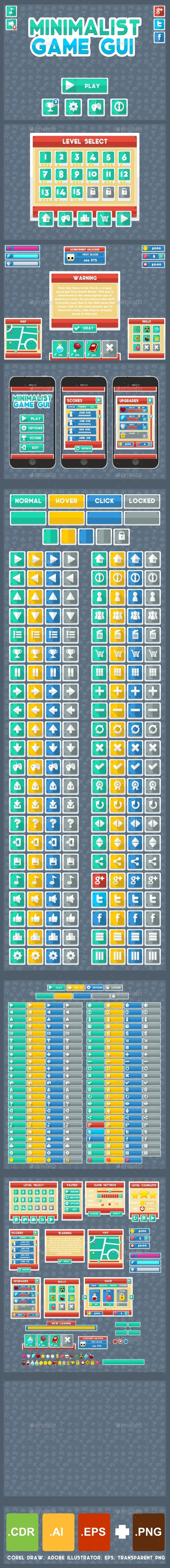 GraphicRiver Minimalist Game GUI 11257005 GraphicRiver Minimalist Game GUI 11257005