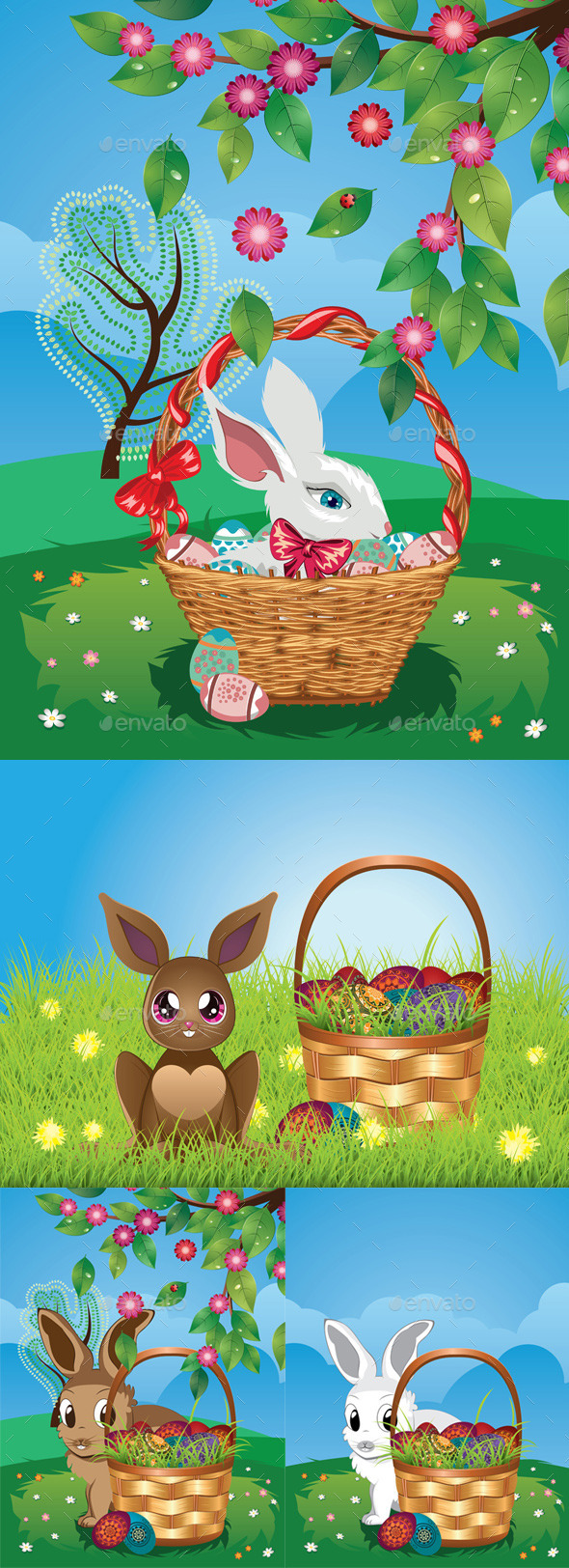 GraphicRiver Easter Bunny with Eggs in the Basket 11257324 GraphicRiver Easter Bunny with Eggs in the Basket 11257324