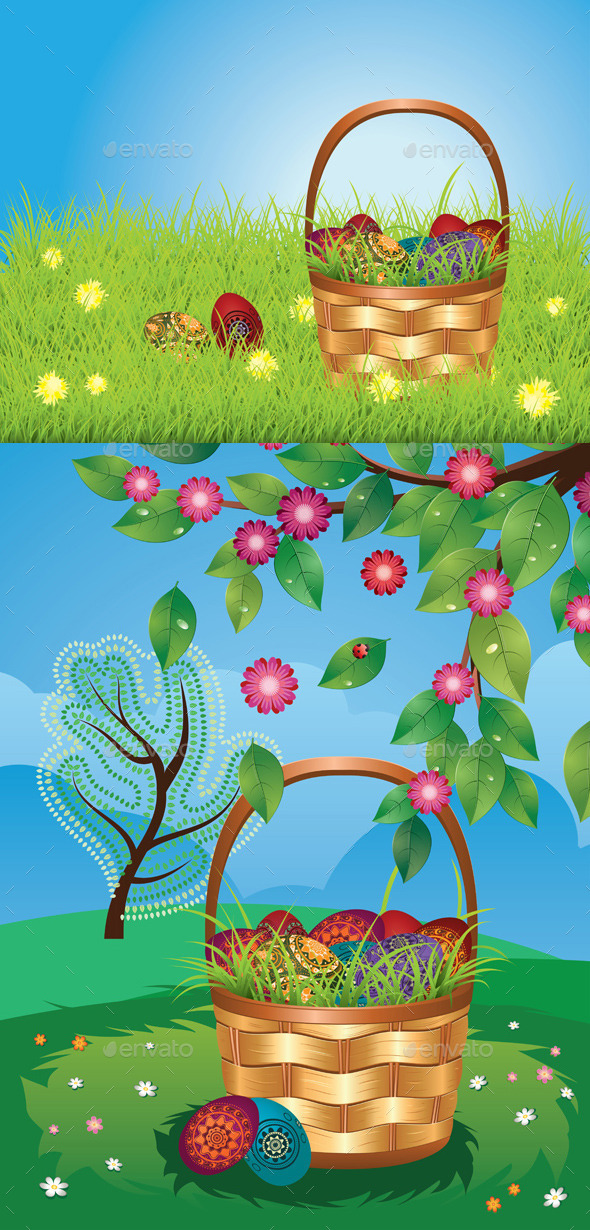 GraphicRiver Easter Basket on Lawn 11257357 GraphicRiver Easter Basket on Lawn 11257357