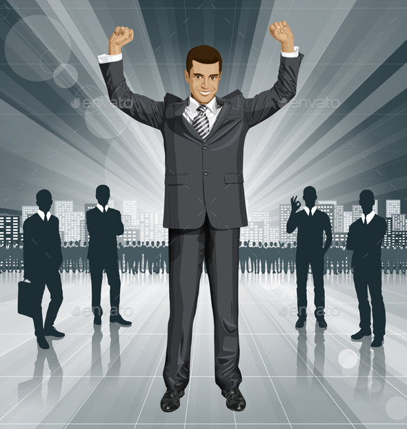 GraphicRiver Vector Businessman With Hands Up 11257476 GraphicRiver Vector Businessman With Hands Up 11257476
