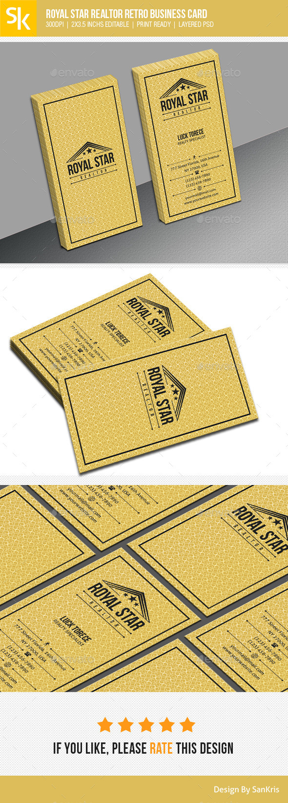 GraphicRiver Royal Star Realtor Retro Business Card 11257554 GraphicRiver Royal Star Realtor Retro Business Card 11257554