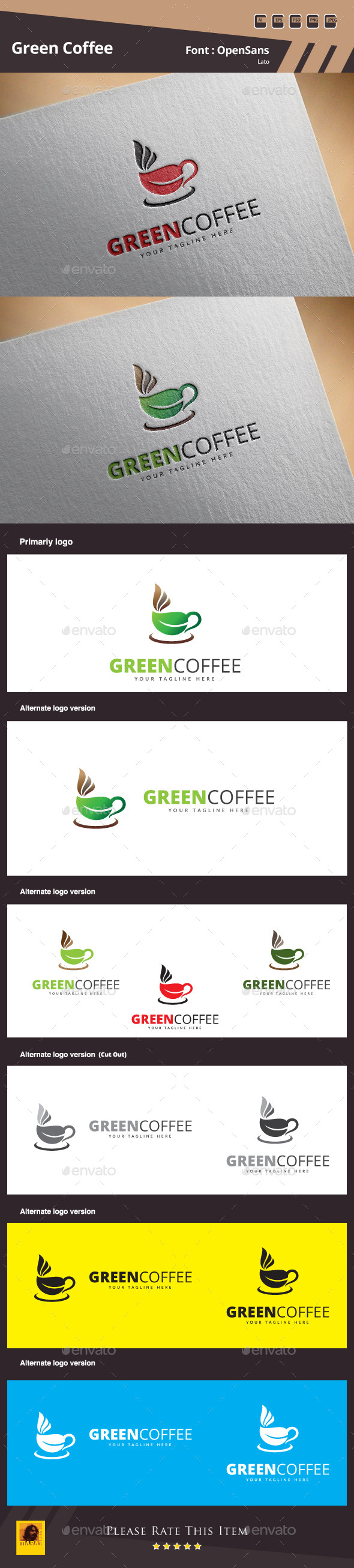GraphicRiver Green Coffee Logo Template 11257578 GraphicRiver Green Coffee Logo Template 11257578
