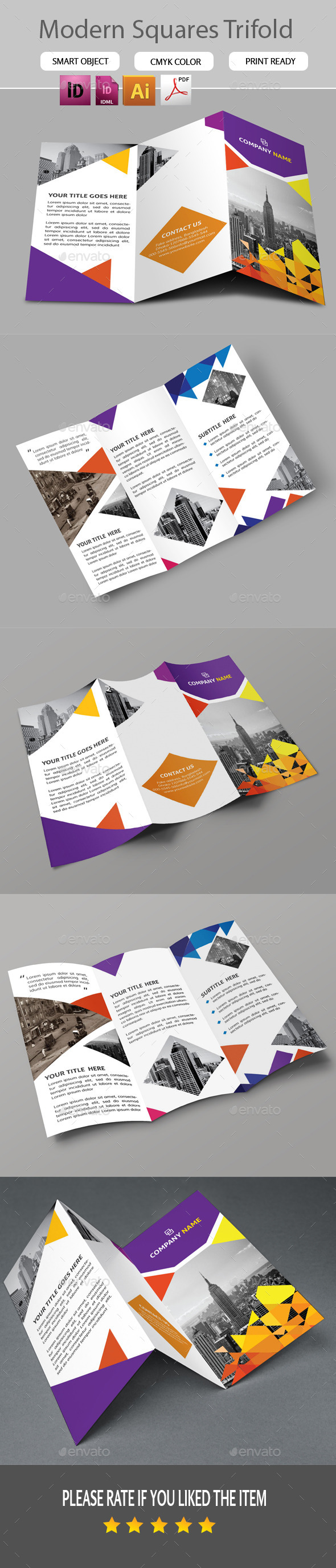 GraphicRiver Modern Squares Trifold 11258533 GraphicRiver Modern Squares Trifold 11258533