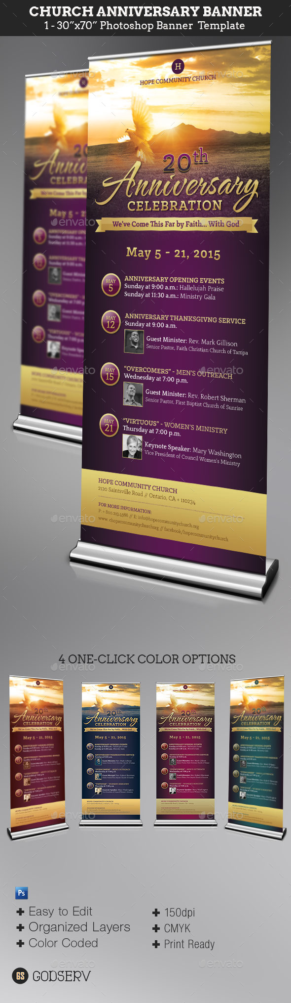 Church Anniversary Banner Template