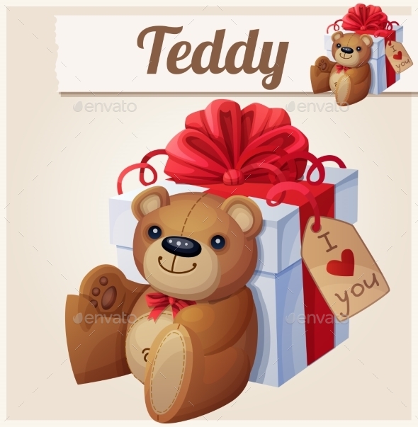 GraphicRiver Teddy Bear And The Big Gift Box With Red Bow 11259398 GraphicRiver Teddy Bear And The Big Gift Box With Red Bow 11259398
