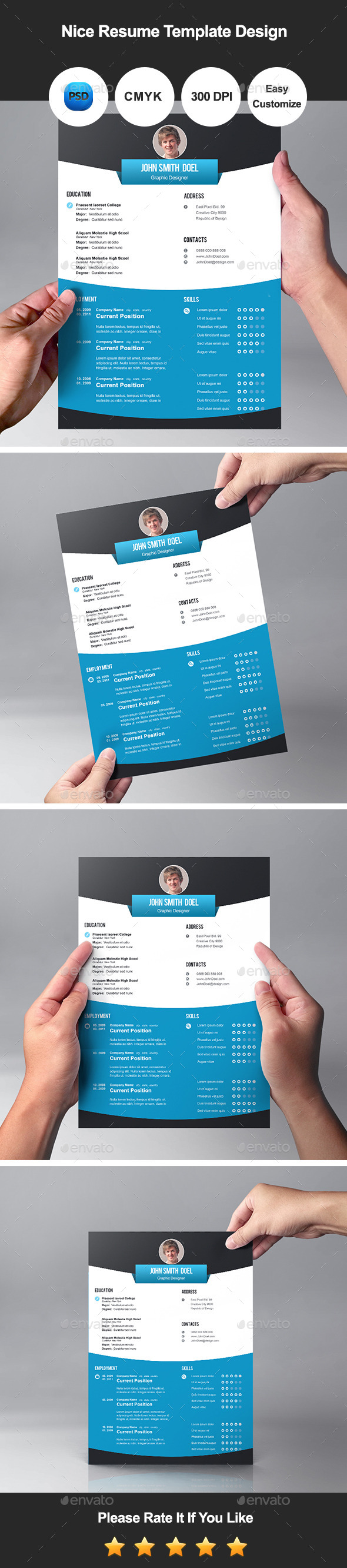 GraphicRiver Nice Resume Template Design 11259472 GraphicRiver Nice Resume Template Design 11259472