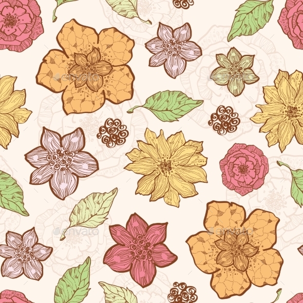 GraphicRiver Vector Warm Fall Lineart Flowers Seamless Pattern 11261199 GraphicRiver Vector Warm Fall Lineart Flowers Seamless Pattern 11261199
