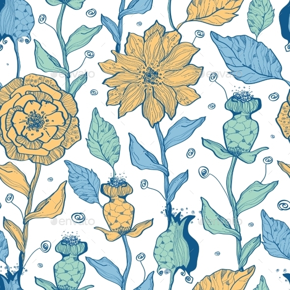 GraphicRiver Vector Whimsical Flower Garden Seamless Pattern 11261201 GraphicRiver Vector Whimsical Flower Garden Seamless Pattern 11261201