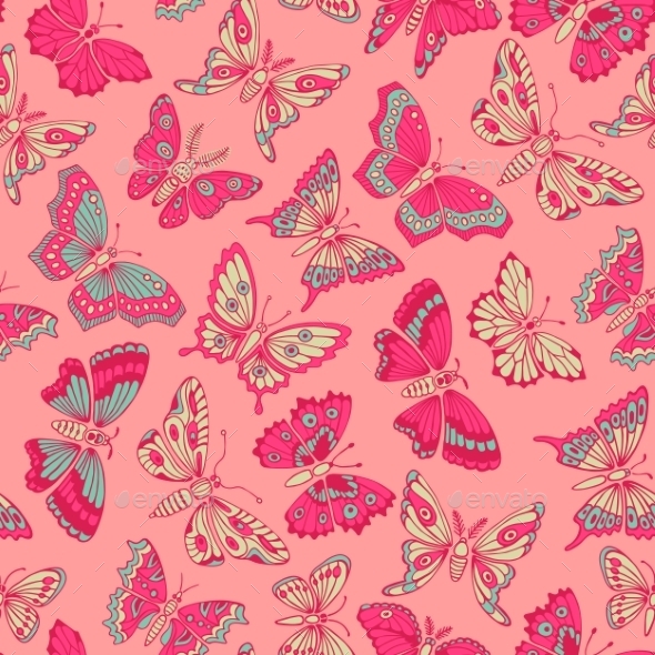 GraphicRiver Seamless Pattern With Decorative Butterflies 11261769 GraphicRiver Seamless Pattern With Decorative Butterflies 11261769