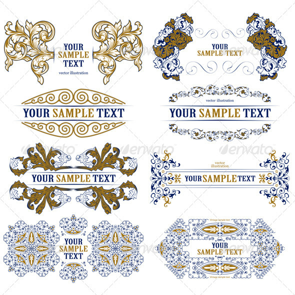 Set of Decorative Design Borders Set of Decorative Design Borders