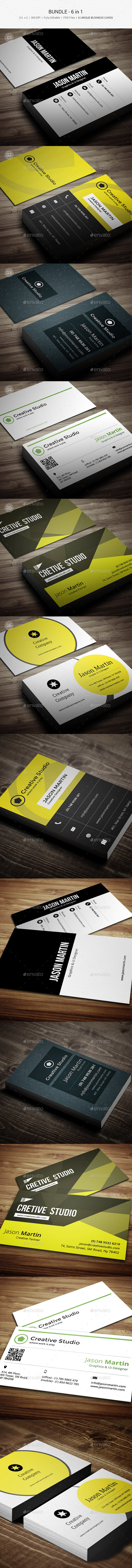 GraphicRiver Bundle 6 in 1 Creative Business Cards 104 11262559 GraphicRiver Bundle 6 in 1 Creative Business Cards 104 11262559