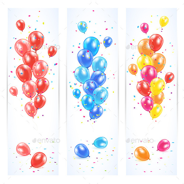 GraphicRiver Three Banners with Colorful Balloons 11262782 GraphicRiver Three Banners with Colorful Balloons 11262782
