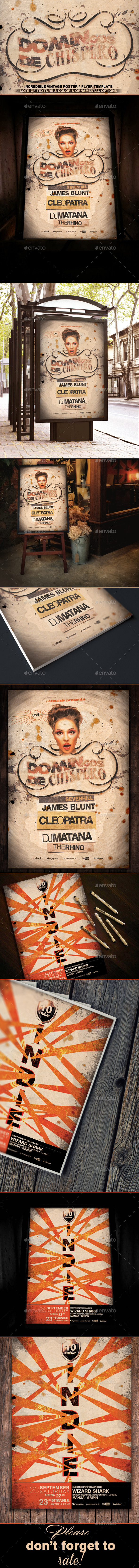 GraphicRiver Indie Vintage Flyer Poster Bundle 11263078 GraphicRiver Indie Vintage Flyer Poster Bundle 11263078