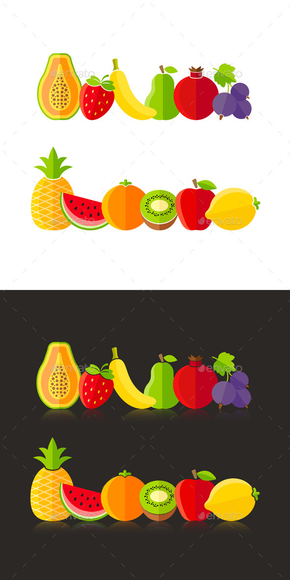 GraphicRiver Organic Farm Fruits Illustrations In Flat Style 11265053 GraphicRiver Organic Farm Fruits Illustrations In Flat Style 11265053