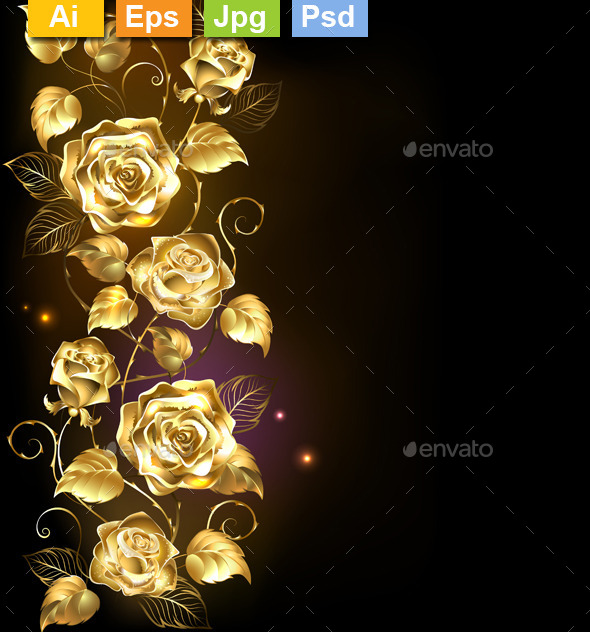 GraphicRiver Twisted Gold Rose 11265177 GraphicRiver Twisted Gold Rose 11265177