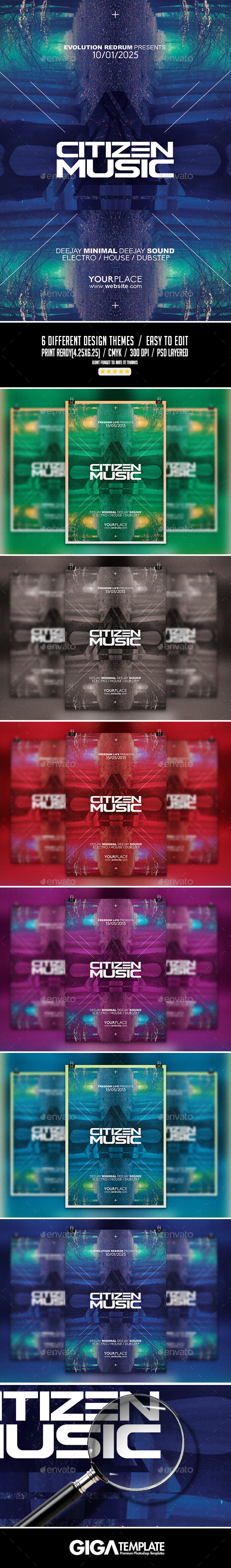 GraphicRiver Citizen Music Electro Night Flyer PSD Template 11266076 GraphicRiver Citizen Music Electro Night Flyer PSD Template 11266076