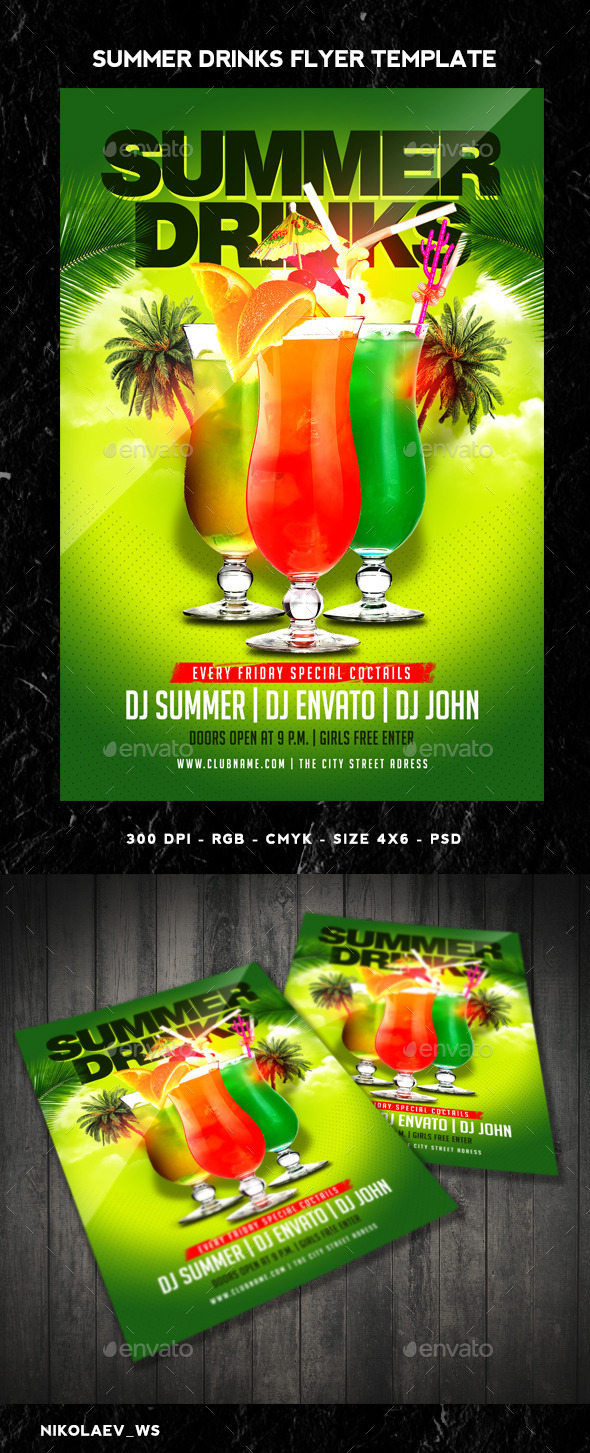 GraphicRiver Summer Drinks Flyer 11267843 GraphicRiver Summer Drinks Flyer 11267843