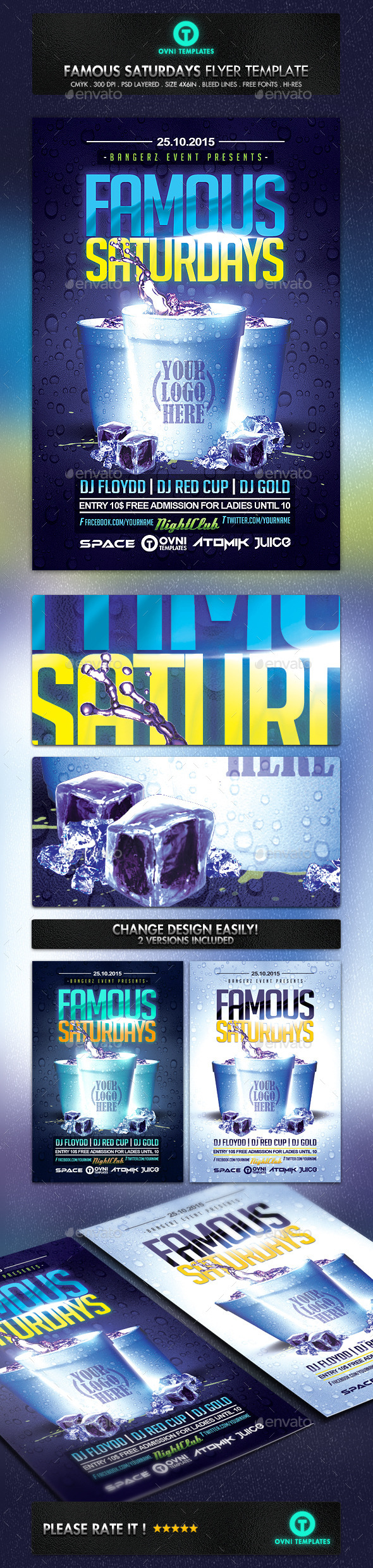 GraphicRiver Famous Saturdays Drink Cup Flyer Template 11268724 GraphicRiver Famous Saturdays Drink Cup Flyer Template 11268724