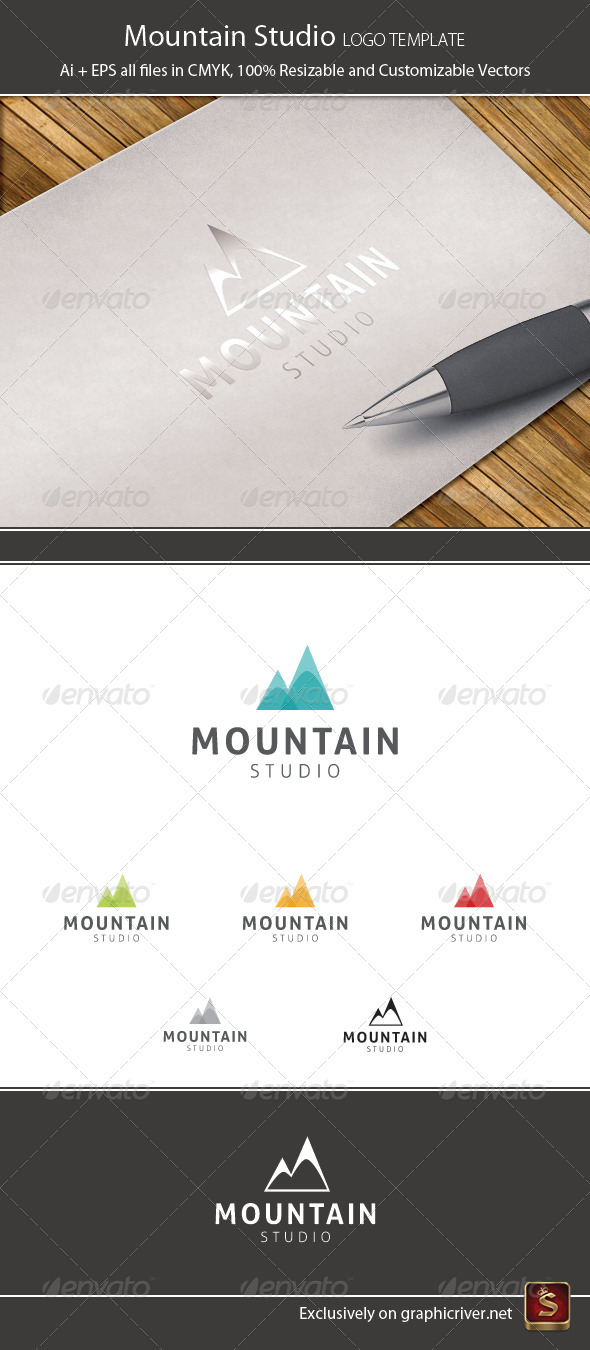 Mountain Studio Logo Template - Symbols Logo Templates