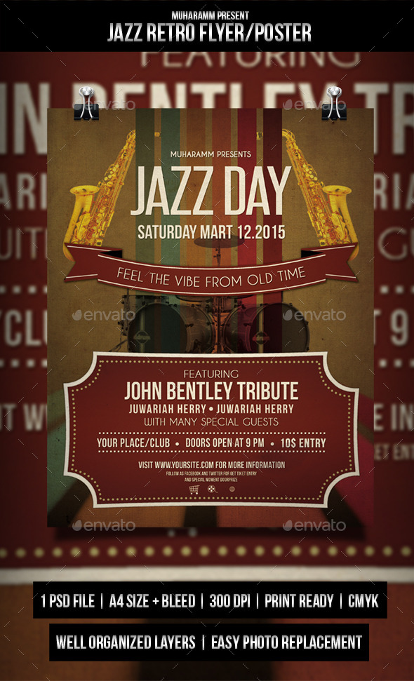 GraphicRiver Jazz Rerto Flyer Poster 11269443 GraphicRiver Jazz Rerto Flyer Poster 11269443