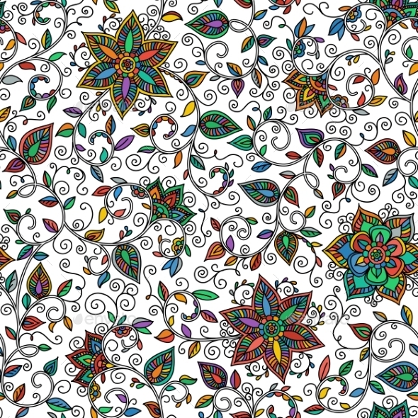 GraphicRiver Seamless Color Floral Pattern 11269958 GraphicRiver Seamless Color Floral Pattern 11269958
