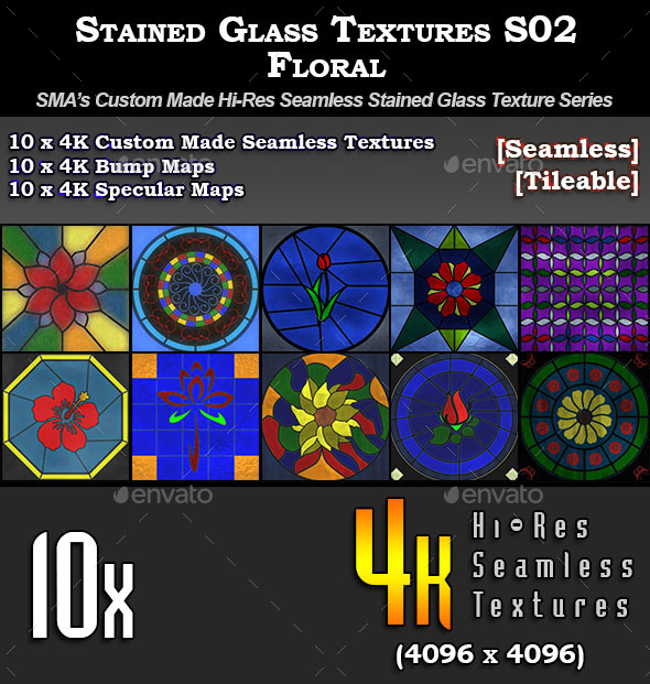 3DOcean Hi-Res Stained Glass Textures S02 Floral 11271229 3DOcean Hi-Res Stained Glass Textures S02 Floral 11271229
