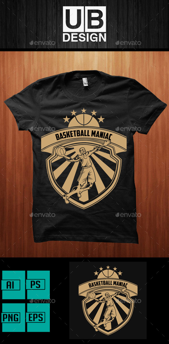 GraphicRiver Basketball Maniac T-Shirt 11272691 GraphicRiver Basketball Maniac T-Shirt 11272691