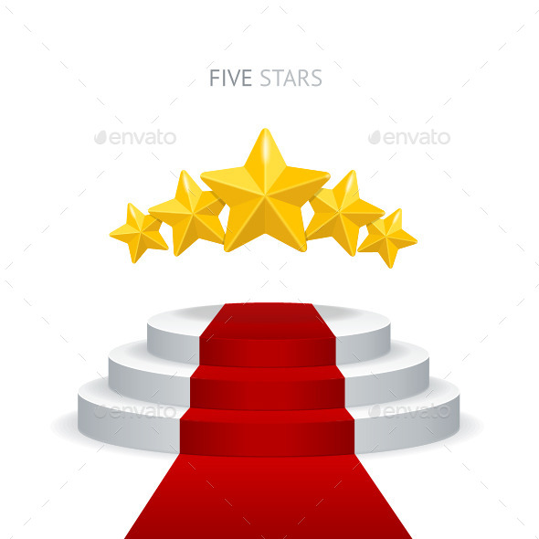 Podium with Red Carpet and Stars (Miscellaneous)