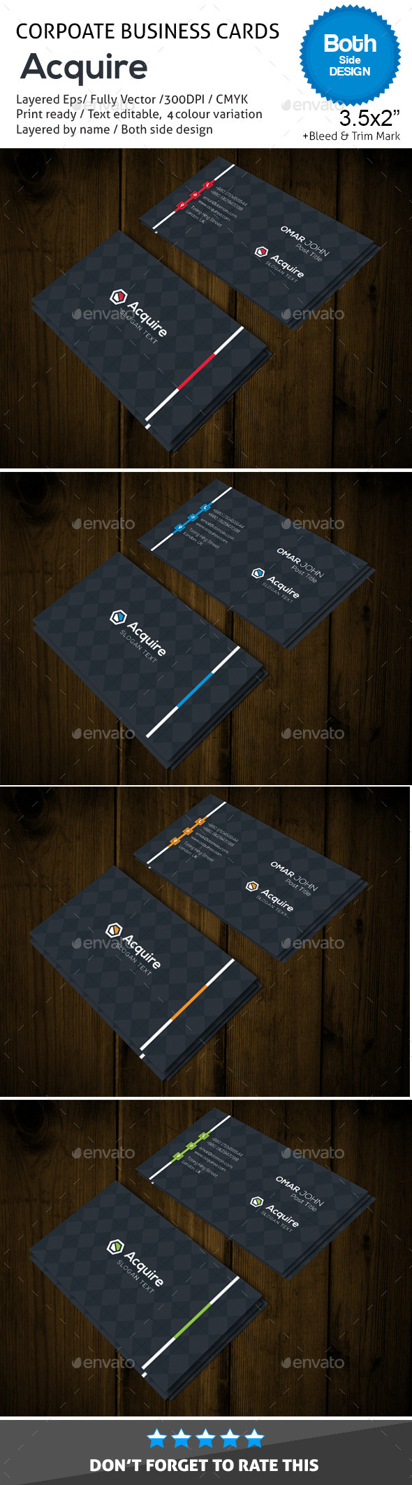 GraphicRiver Acquire 4 Corporate Business Cards 11274540 GraphicRiver Acquire 4 Corporate Business Cards 11274540