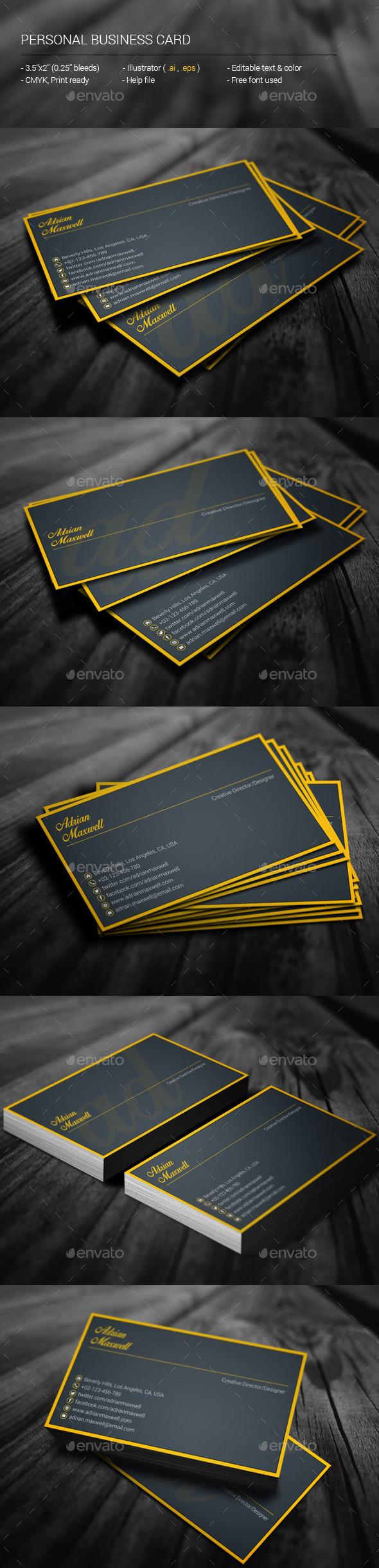 GraphicRiver Personal Business Card 11274559 GraphicRiver Personal Business Card 11274559