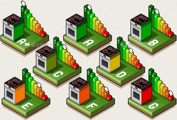 GraphicRiver Isometric Oven Energy Efficiency Classes 11274781 GraphicRiver Isometric Oven Energy Efficiency Classes 11274781