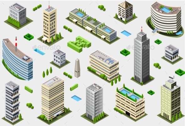 GraphicRiver Isometric Megalopolis Building Set 11274821 GraphicRiver Isometric Megalopolis Building Set 11274821