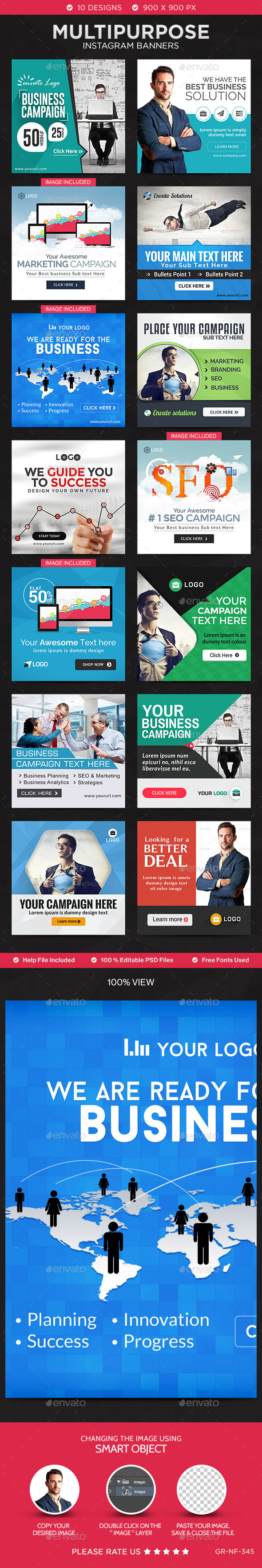 GraphicRiver Multipurpose Instagram Templates 14 Designs 11275942 GraphicRiver Multipurpose Instagram Templates 14 Designs 11275942