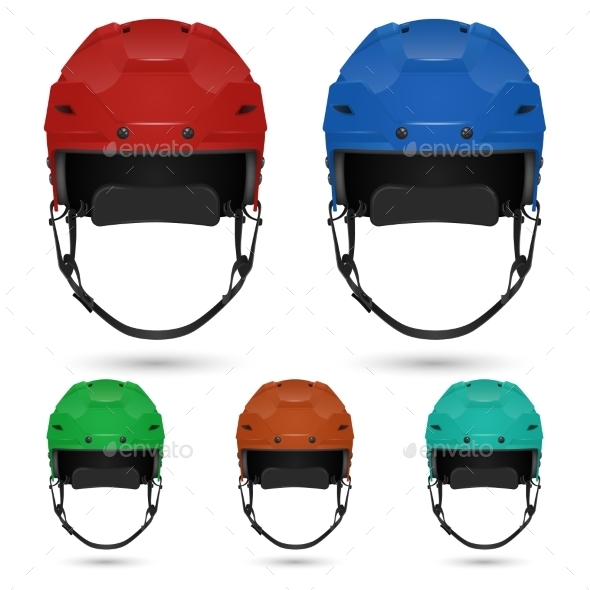 GraphicRiver Ice Hockey Helmets Set 11275976 GraphicRiver Ice Hockey Helmets Set 11275976