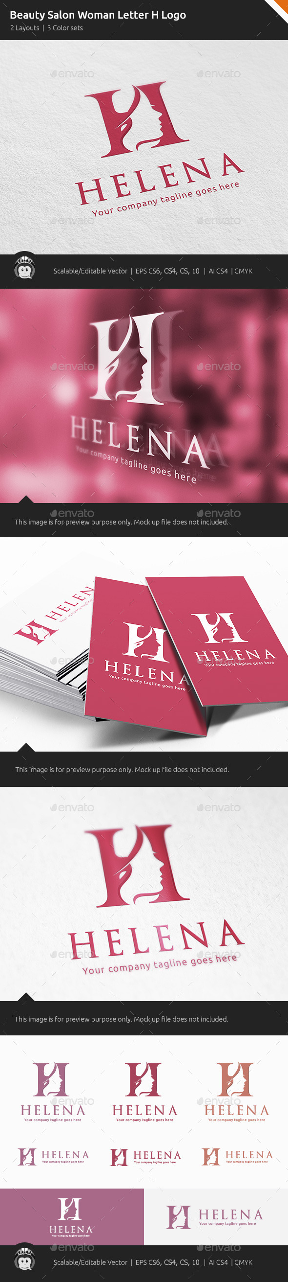 GraphicRiver Beauty Salon Woman Letter H Logo 11262899 GraphicRiver Beauty Salon Woman Letter H Logo 11262899