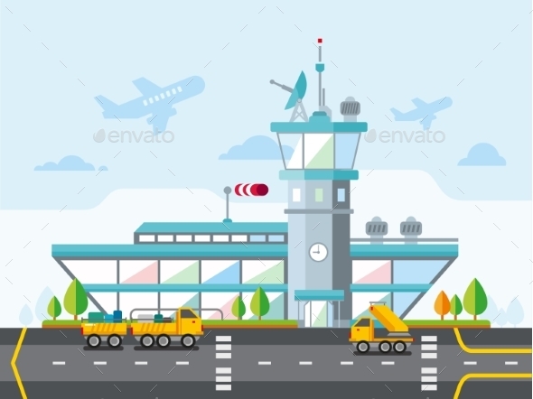 GraphicRiver Airport Modern Flat Design Illustration 11277121 GraphicRiver Airport Modern Flat Design Illustration 11277121