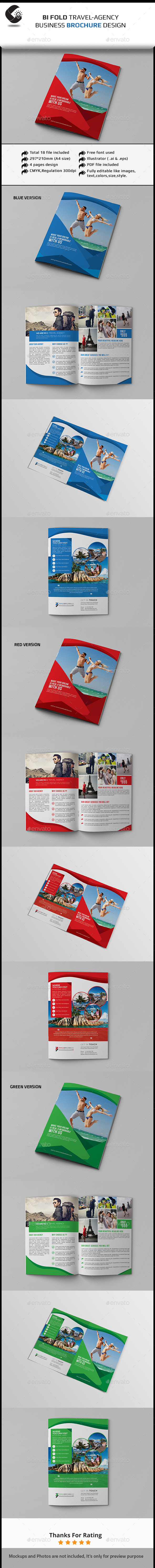 Travel Agency Bifold Brochure Template (Catalogs)